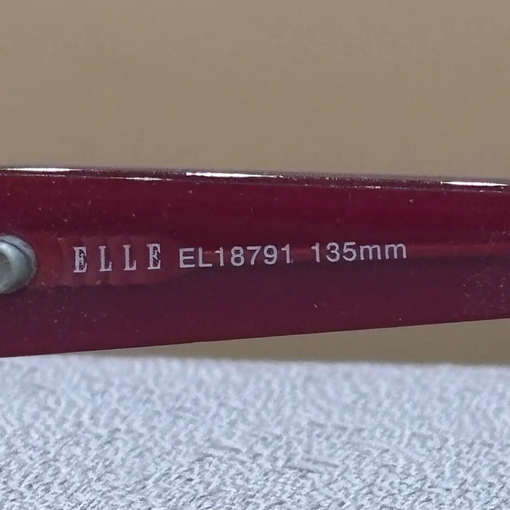 Elle EL18791 Red Purple Semi Rimless Eyeglass Frames 49-18-135 with Case